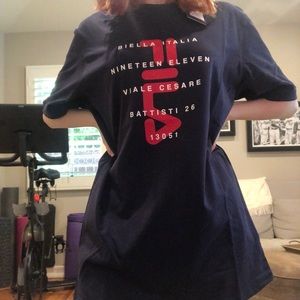 Navy Fila Shirt with Red and White Writing